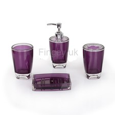 Fingey 4 Piece Bath Bathroom Accessory Set 6 Colors Modern Design
