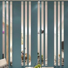 10Pcs Long Strip Mirror Acrylic Wall Stickers Self-adhesive Tile Rectangle UK