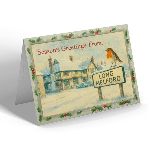 Xmas notelet long melford - melford,