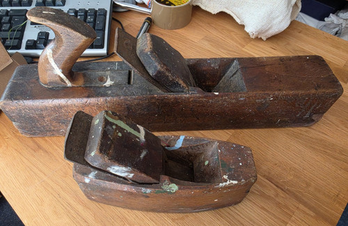 Vintage wooden hand planes.
