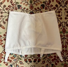 Vtg *Namsie* Open Bottom Girdle Deep Garter Belt Four Suspenders 32" White