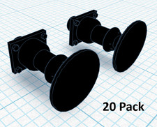 Round Buffers Long 20 Pack OO Gauge Scale 1:76 Truck Wagon Rolling Stock - Black