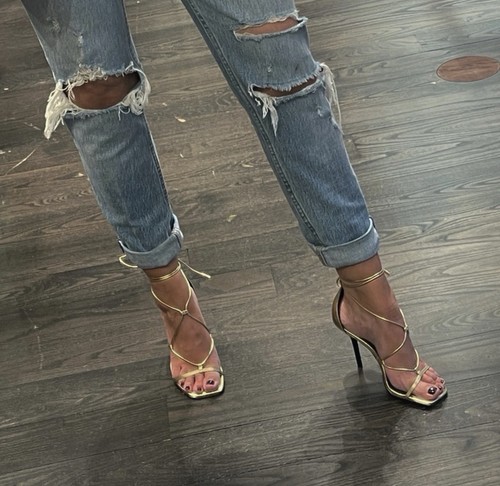 Reiss gold heels shoes - heels, 4