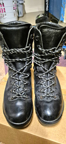 Vibram black leather lace - black,