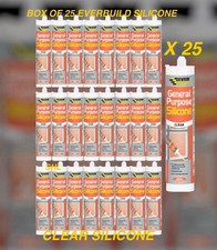 BOX OF 25 EVERBUILD GENERAL PURPOSE SILICONE CLEAR 280ml