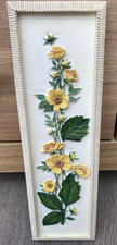 M&S Hand Painted Yellow Flowers Wall Tall Plaque