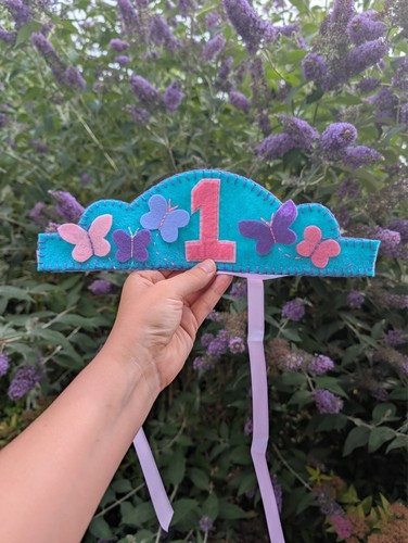 1st birthday crown handmade - 1st,