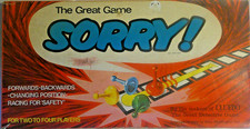 Early Vintage Red Box Great Board Game of Sorry Racing for Safety Classic Fun