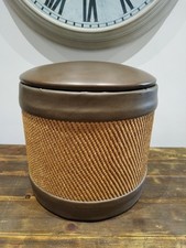 Retro Circular Footstool with Removable Lid