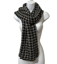 WOOL LADY SCARF SHAWLS WARM DOGTOOTH NEW HAND KNIT