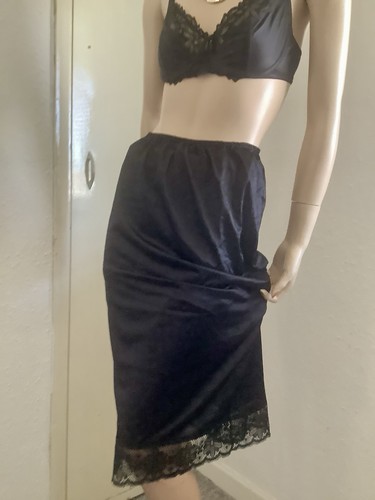 Vintage black silky nylon - silky,