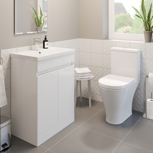 600mm bathroom gloss white - 600mm,