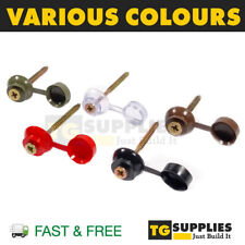 PVC Plastic Caps Fixings With Screws For Corrugated Roofing Sheets | All Colours
