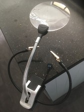 Table Mounted or Free Standing Magnifying Glass, Retaining Clips, LED Light