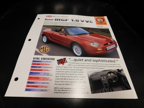 1995 rover mgf - 1995+, vvc