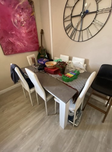 Rectangular grey dining table - grey,
