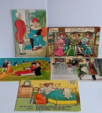 Job Lot Of 5 x Edwardian Postcards Humour 4 x Posted 1910/11  Unposted x 1