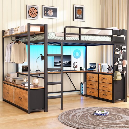 Twin loft bed with - bed,