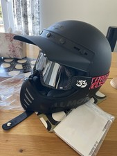 Bell Moto 3 Matte Black Motorcycle Helmet Size Large With Barstow Goggles