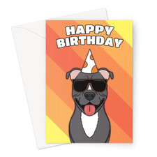 Staffordshire Bull Terrier Birthday Card