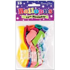 11th HAPPY BIRTHDAY BALLOONS pack of 10 - AGE 11 PARTY boy girl   FAST DISPATCH