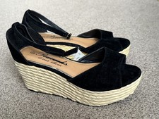 Black Faux Suede Ankle Strap