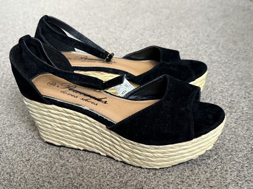 Black faux suede ankle strap - ankle,