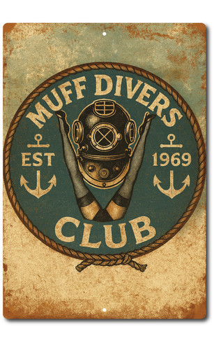 Muff divers club vintage - muff, 8x12