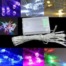 Flashing/Steady Battery Operated 20-100 LED String Fairy Lights Xmas Tree Party