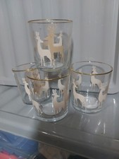 Deer Tumblers 4 Set With Gold Rim New Discontinued - Beautiful Drinking Glasses