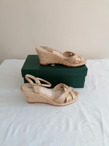 Gold woven espadrille - woven,