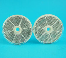2 x WHITE 60mm Hi-Viz Reflectors for Driveway Gate Fence Posts & Trailer 