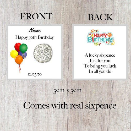 Personalised lucky sixpence - lucky,