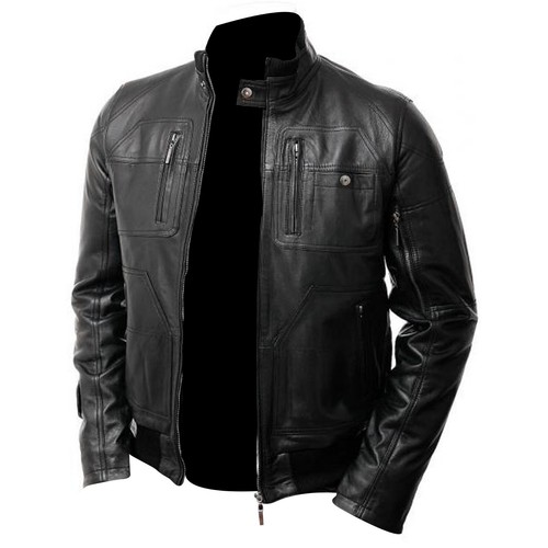 New mens real leather biker - mens,