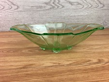 Art deco green glass - glass, oval