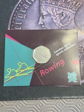 2012 LONDON OLYMPICS SPORTS SEALED IN CARD UNC 2011 ROWING 50p COIN 