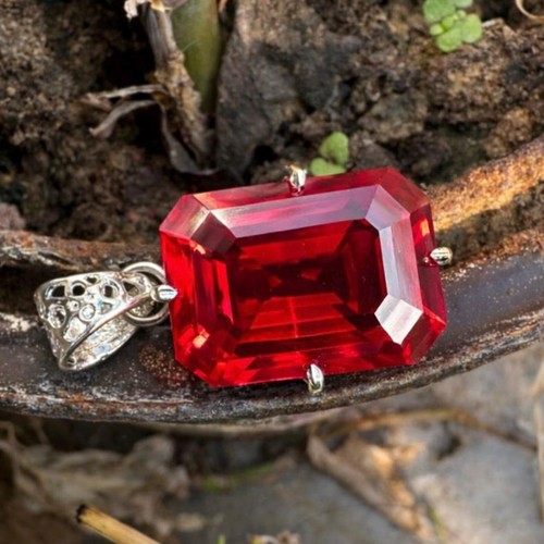 Natural red ruby - ruby, emerald