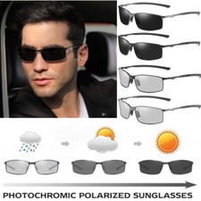 Polarized Photochromic sunglasses Mens UV400 Pilot Sport Glasses Driving Eyewear