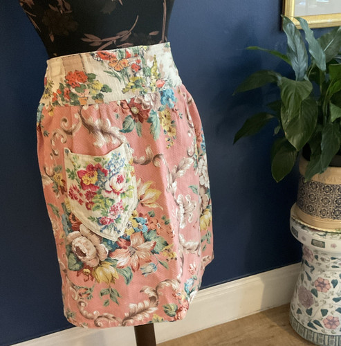 Vtg 1950s barkcloth half apron - 1950s,