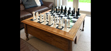 Solid large wooden brown coffee chess table 