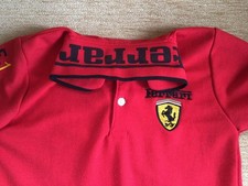 Vintage 2002 Ferrari Official Licensed KID’S Polo Shirt Size 8 Red Shell LOOK