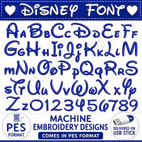 Disney font usb pes - disney, on