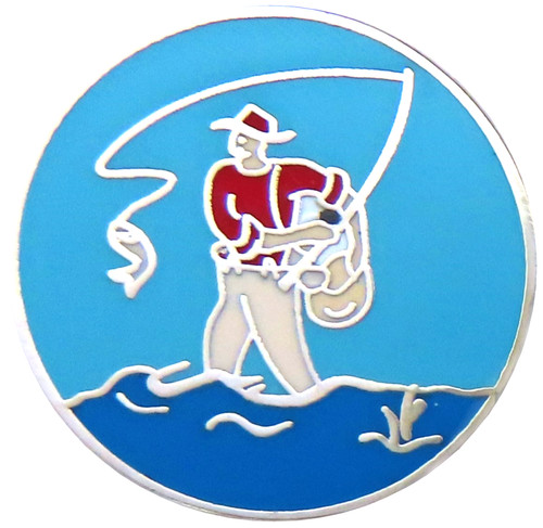 Fly fishing fisherman pin - fly,
