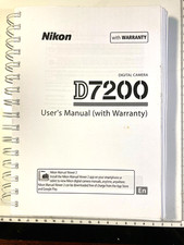 NIKON D7200 CAMERA PRINTED USER MANUAL GUIDE HANDBOOK 396 PAGES A4. Unused