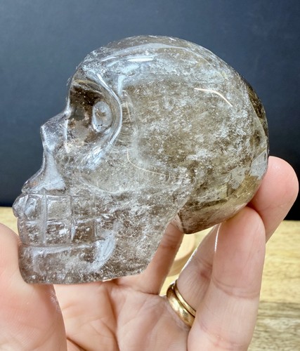 Crystal smoky quartz skull - smoky,