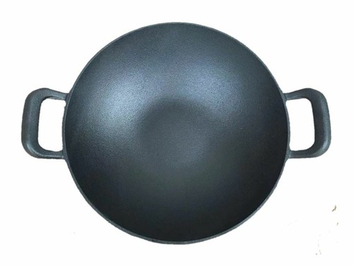 Solid cast iron - wok, rounded