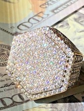 Men Ring Iced Ice Out 2.5ct