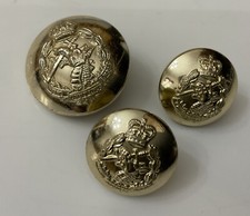 Vintage 3 British Royal Army Dental Corp 25mm 18mm Gold Gilt Military Button