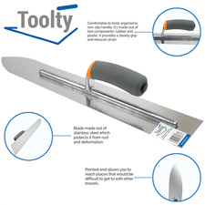 TOOLTY Stainless Steel Pointed Flooring Trowel For Screeds 500mm Rubber Grip DIY