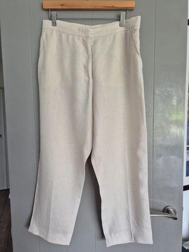 Maxmara ivory cropped linen - ivory,